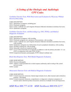 A Listing of the Otologic and Audiologic CPT Codes