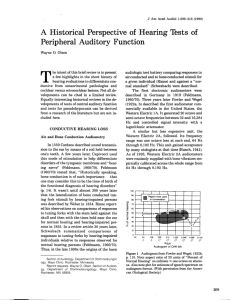 A Historical Perspective of Hearing Tests of Peripheral