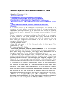 India The Delhi Special Police Establishment Act 1946