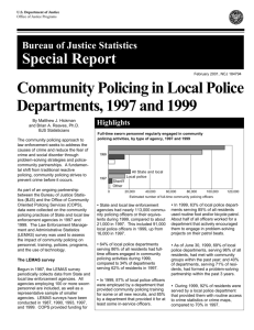 Community Policing in Local Police Departments, 1997 and 1999