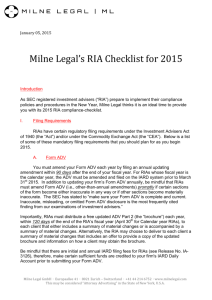 MilneLegal 2015 Checklist for RIAs