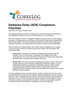 (SOX) Compliance Checklist