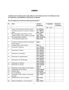 COMPLIANCE CHECKLIST FOR RBS SCHEME