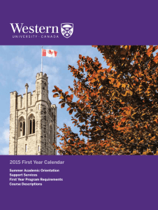 First Year Calendar - Welcome to Western