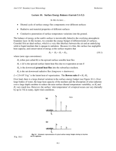 Lecture 10. Surface Energy Balance (Garratt 5.1