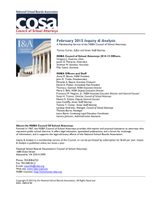 NSBA Inquiry & Analysis Feb 2015 - Nevada Association of School