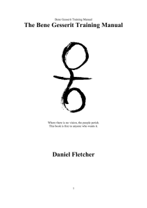 The Bene Gesserit Training Manual Daniel Fletcher