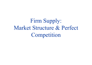 Firm Supply: Market Structure & Perfect Competition