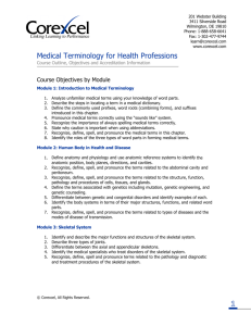 Medical Terminology for Health Professions Course