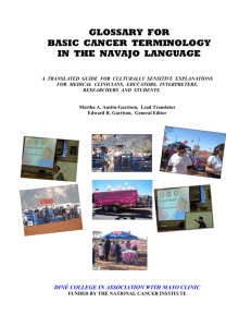 glossary for basic cancer terminology in the navajo language