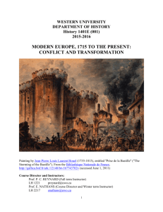 History 1401E - Modern Europe, 1715 to the Present: Conflict and