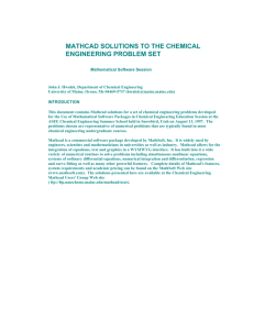 mathcad solutions to the chemical engineering problem set
