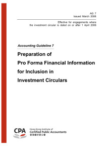 Preparation of Pro Forma Financial - Hong Kong Institute of Certified