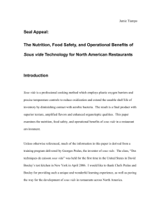 Nutrition and Food Safety of Sous Vide processing