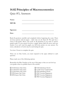 14.02 Principles of Macroeconomics Quiz #3, Answers