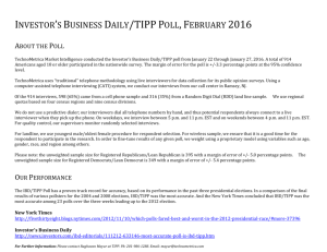 INVESTOR'S BUSINESS DAILY/TIPP POLL, FEBRUARY 2016