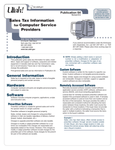 Pub 64, Utah Sales Tax Info for Computer Service Providers