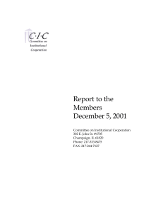 Report to the Members December 5, 2001