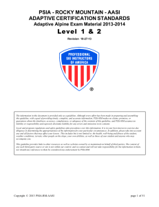 PSIA-RM Adaptive Alpine Level 1 & 2 Exam Materials