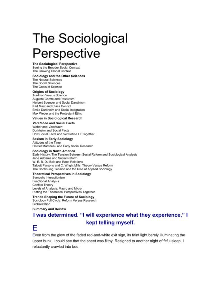 sociological perspective case study