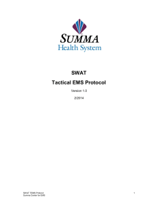 SWAT Tactical EMS Protocol