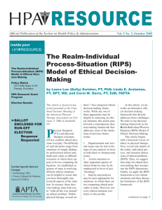 (RIPS) Model of Ethical Decision- Making