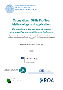 Occupational Skills Profiles: Methodology and application