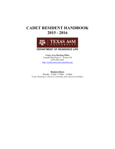 Cadet Resident Handbook - Department of Residence Life
