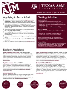 Explore Aggieland Getting Admitted Applying to Texas A&M