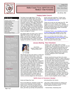 Dallas County Texas A&M University Mothers' Club Newsletter