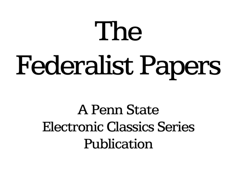The Federalist Papers