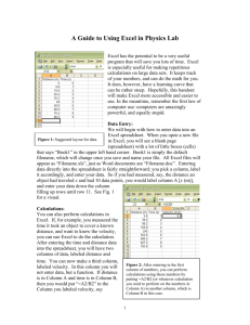 A Guide to Using Excel in Physics Lab