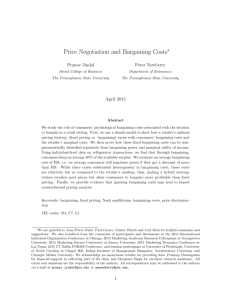 Price Negotiation and Bargaining Costs