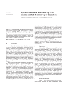 Synthesis of carbon nanotubes by ECR plasma