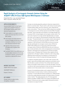 Rapid Analysis of Carcinogenic Aromatic Amines Using the