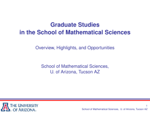 Graduate Studies in the School of Mathematical Sciences