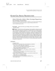 GUARD CELL SIGNAL TRANSDUCTION Julian I Schroeder, Gethyn