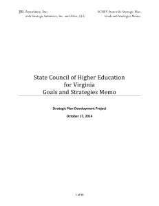 Goals and Strategies Memo - State Council of Higher Education for
