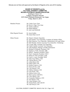 BOARD OF REGENTS* and its - Nevada System of Higher Education