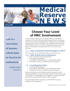 Medical Reserve Newsletter - Spring 2009