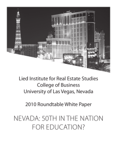 Nevada: 50th iN the NatioN for educatioN?