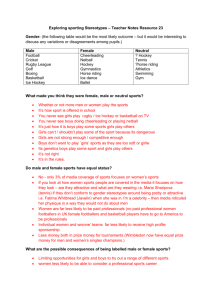 Exploring sporting Stereotypes – Teacher Notes