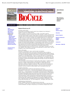 Biocycle, Journal Of Composting & Organics Recycling