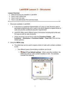 LabVIEW Lesson 3 – Structures