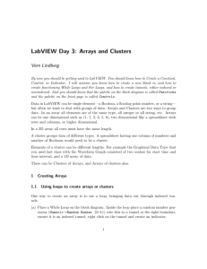 LabVIEW Day 3: Arrays and Clusters