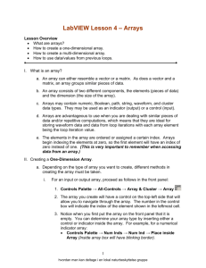 LabVIEW Lesson 4 – Arrays