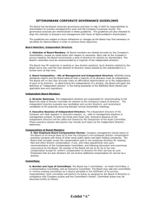 OptimumBank Corporate Governance Guidelines