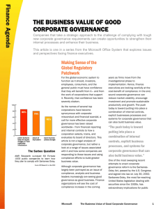 Business Value of Good Corporate Governance