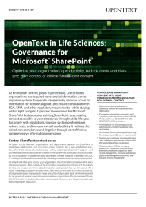OpenText in Life Sciences: Governance for Microsoft® SharePoint®