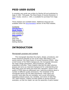 PSID USER GUIDE INTRODUCTION